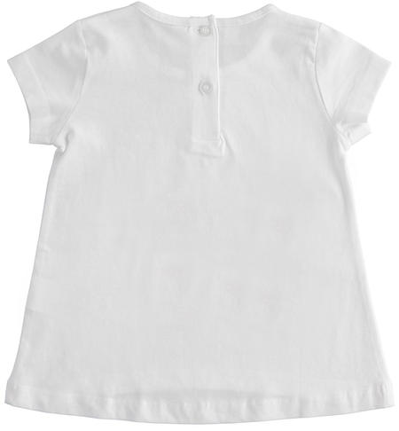 100% cotton maxi t-shirt with different graphics for girls from 6 months to 8 years by iDO BIANCO-ROSSO-8025