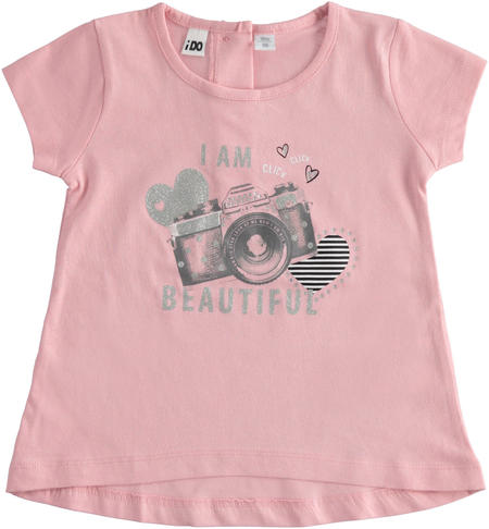 100% cotton maxi t-shirt with different graphics for girls from 6 months to 8 years by iDO CIPRIA-2753