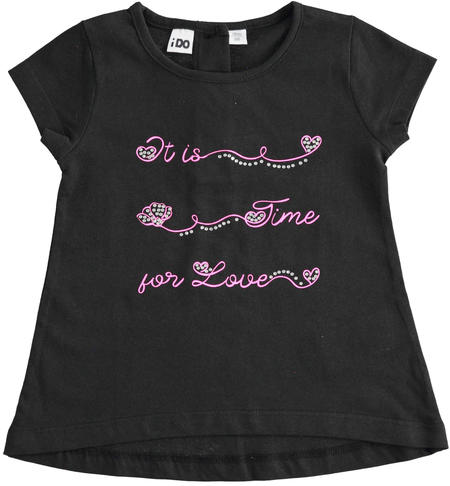 100% cotton maxi t-shirt with different graphics for girls from 6 months to 8 years by iDO NERO-0658