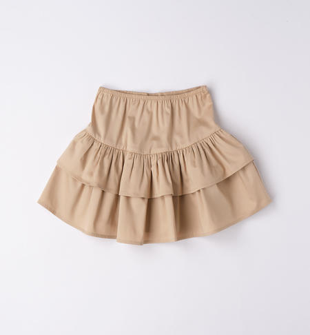 Mini gonna a balze ragazza BEIGE