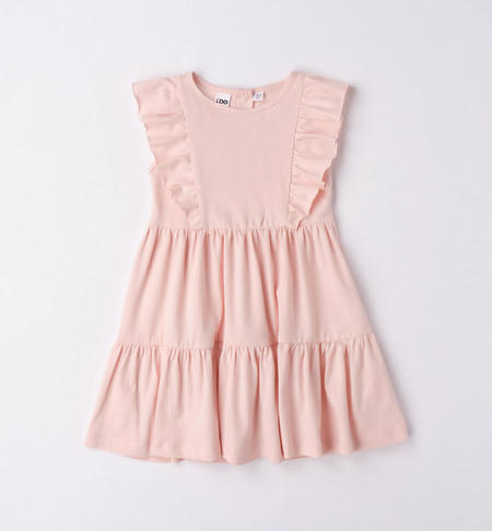 Morbido abito bambina con balze ROSA