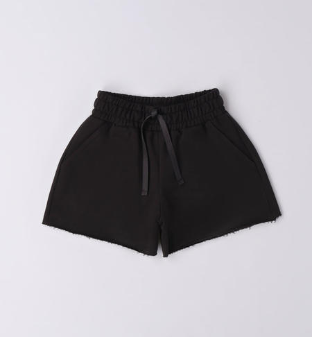 Morbido short bambina in felpa NERO