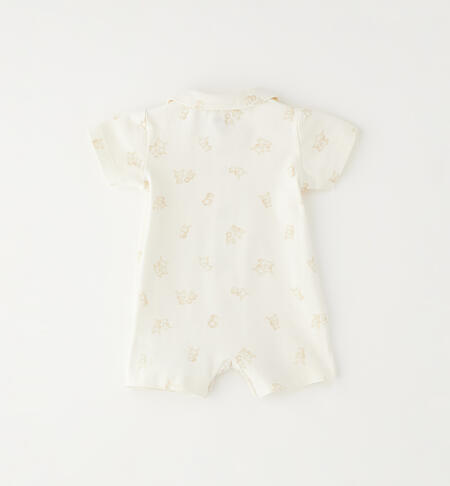 Summer romper for baby boy LATTE-BEIGE-6BWB