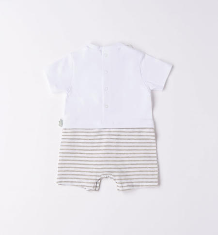 iDO short animal romper for baby boy from 0 to 18 months BIANCO-0113
