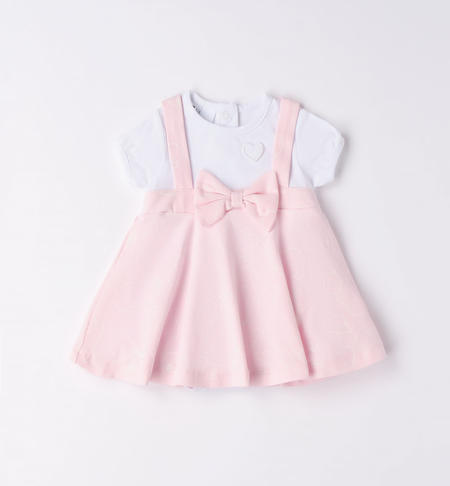 Pagliaccetto neonata a righe da 0 a 18 mesi iDO ROSA-BIANCO-6V45