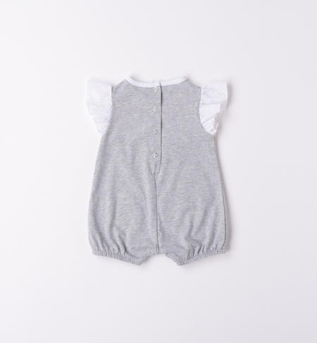 iDO baby girl's romper with san gallo from 0 to 18 months GRIGIO MELANGE-8992