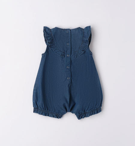 Lightweight denim girl's romper STONE WASHED-7450