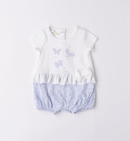 Pagliaccetto neonata farfalle BIANCO