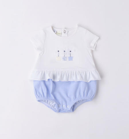 Pagliaccetto neonata fiorellini BIANCO