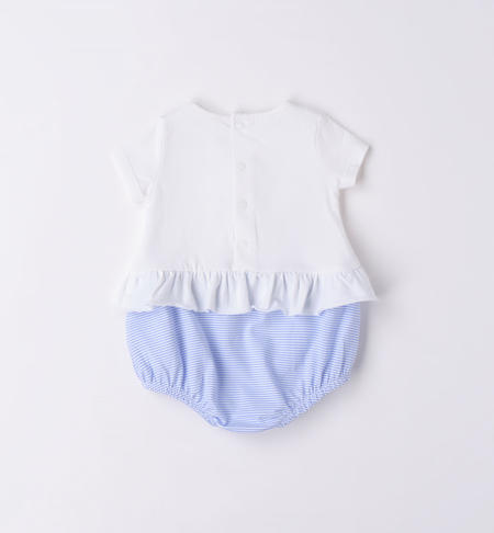 Baby girl romper with flowers BIANCO-0113