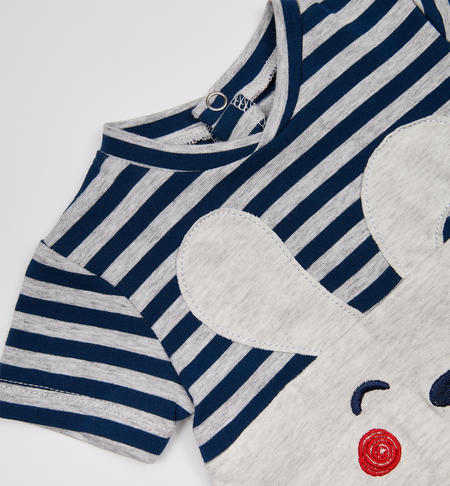 Baby boy bunny romper GREY