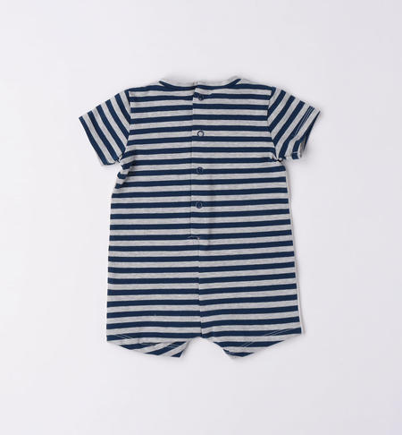 iDO baby boy bunny romper from 0 to 18 months GRIGIO MELANGE-8948