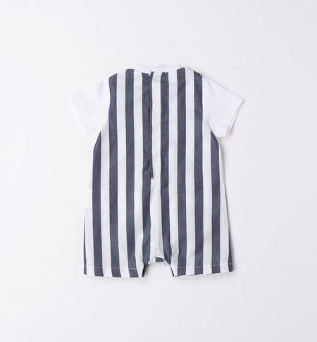 iDO striped dungarees baby boy romper from 0 to 18 months NAVY-3854