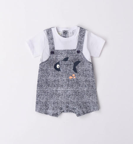 Pagliaccetto neonato squalo NAVY-BIANCO-6V43