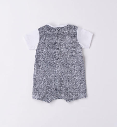 Pagliaccetto neonato squalo NAVY-BIANCO-6V43