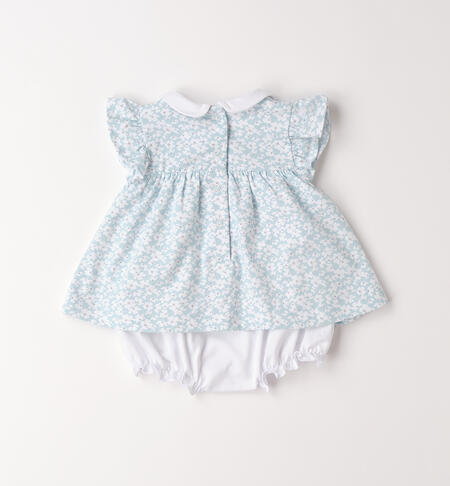 Baby girl romper suit BIANCO-ACQUA-6BZN