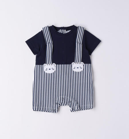 iDO short mock dungaree romper for baby boy from 0 to 18 months NAVY-3854
