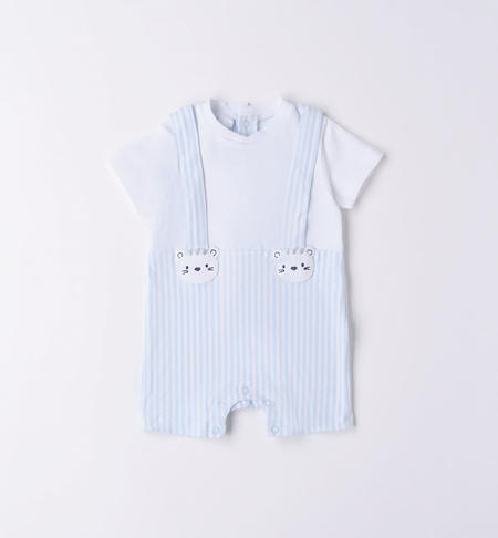 iDO short mock dungaree romper for baby boy from 0 to 18 months SKY-3871