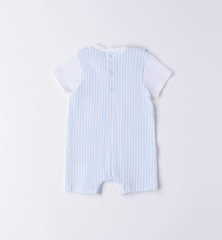 iDO short mock dungaree romper for baby boy from 0 to 18 months SKY-3871