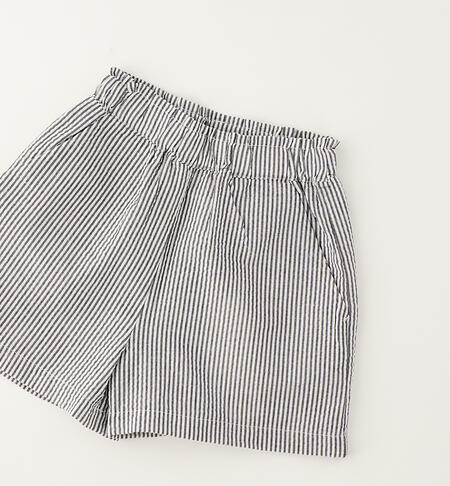 Girls' striped shorts GRIGIO-0567