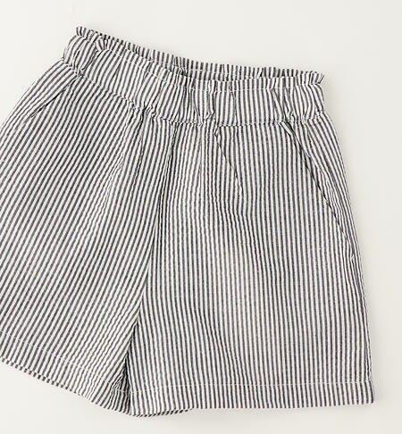 Pantaloncini a righe bambina GRIGIO-0567