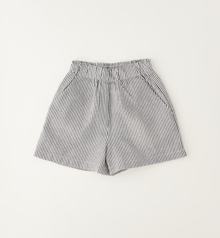 Girls' striped shorts GRIGIO-0567