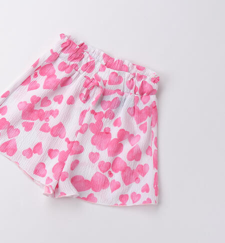 Pantaloncini bambina iDO BIANCO-ROSA-6BHD