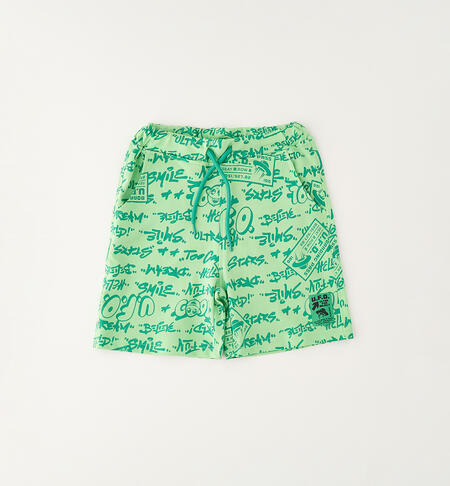 Pantaloncini bambino modello basket VERDE-VERDE-6BWX