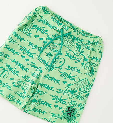 Pantaloncini bambino modello basket VERDE-VERDE-6BWX
