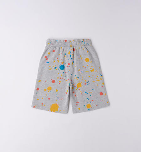 Pantaloncini basket ragazzo da 8 a 16 anni iDO GRIGIO MELANGE-ARANCIONE-6VS3