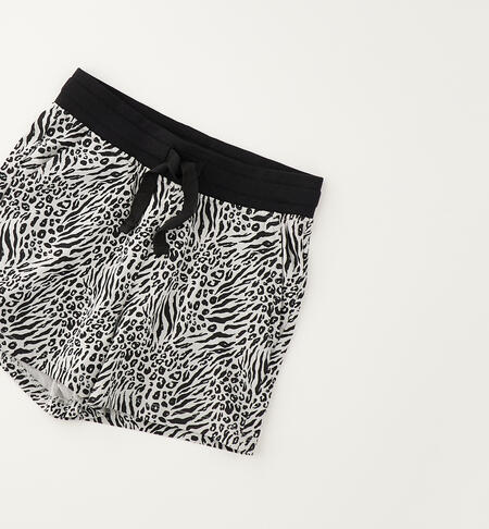 Pantaloncino animalier ragazza GRIGIO-NERO-6CCL