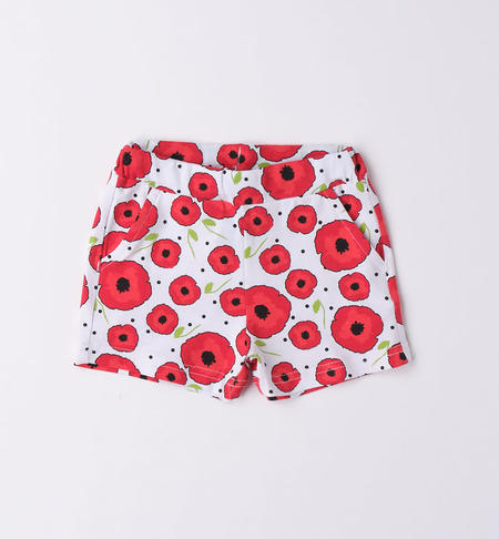 iDO shorts for girls in a variety of patterns from 9 months to 8 years BIANCO-ROSSO-6VM3