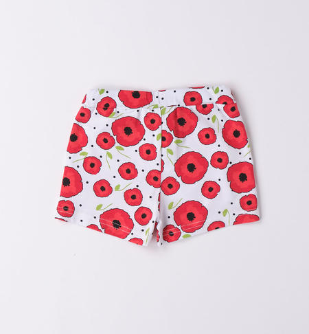 iDO shorts for girls in a variety of patterns from 9 months to 8 years BIANCO-ROSSO-6VM3