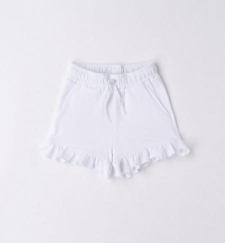 Pantaloncino corto bambina con ruches da 9 mesi a 8 anni iDO BIANCO-0113