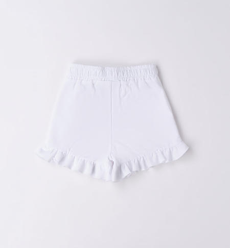 Pantaloncino corto bambina con ruches da 9 mesi a 8 anni iDO BIANCO-0113