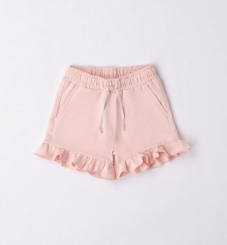 Pantaloncino corto bambina con ruches ROSA