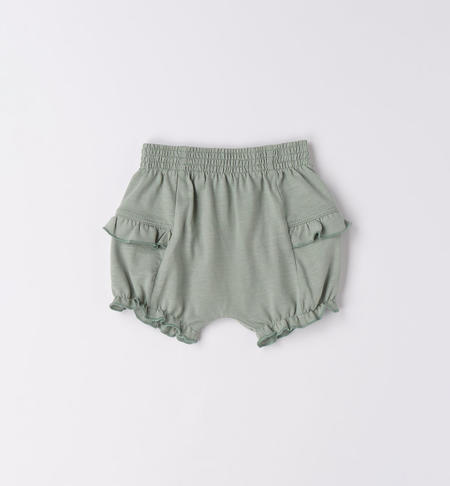 iDO shorts with ruffles for baby girl from 1 to 24 months VERDE SALVIA-4231