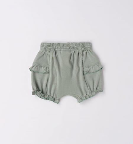 iDO shorts with ruffles for baby girl from 1 to 24 months VERDE SALVIA-4231