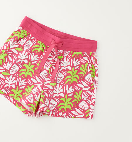 Pantaloncino ragazza con stampa FUCSIA-VERDE-6CCM