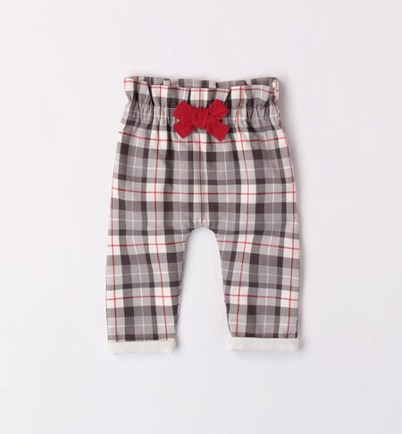 iDO check trousers for boys from 1 to 24 months GRIGIO-0518