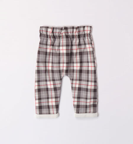 iDO check trousers for boys from 1 to 24 months GRIGIO-0518