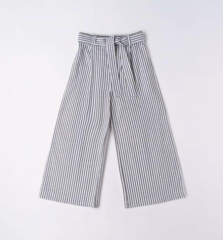 Pantalone a righe ragazza NERO