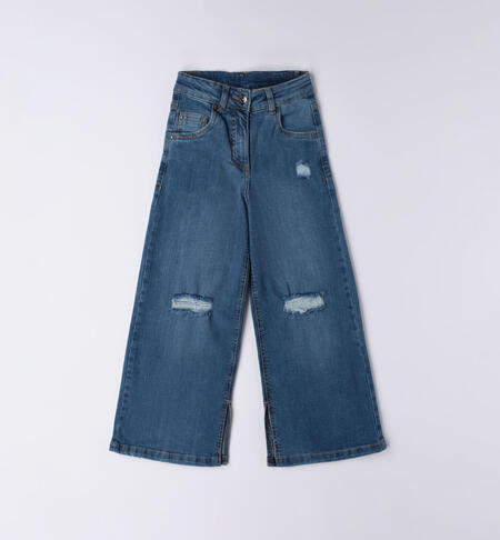 Girls' flared trousers BLUE