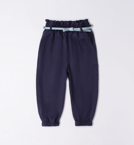 Pantalone bambina con cintura BLU