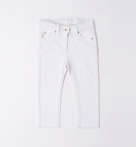 iDO twill trousers for girls from 9 months to 8 years BIANCO-0113