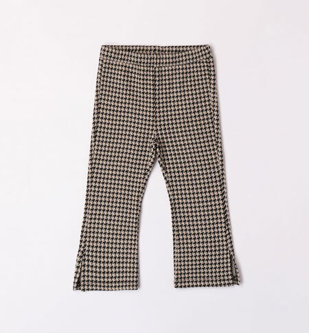 iDO houndstooth trousers for girls aged 9 months to 8 years BEIGE-0916