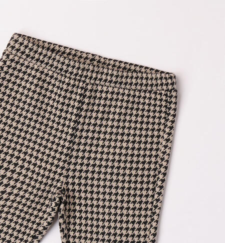 iDO houndstooth trousers for girls aged 9 months to 8 years BEIGE-0916