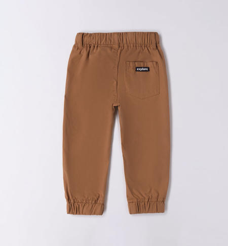 iDO 100% cotton trousers for boys from 9 months to 8 years DARK BEIGE-0818