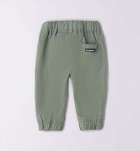 iDO 100% cotton trousers for boys from 9 months to 8 years VERDE SALVIA-4715