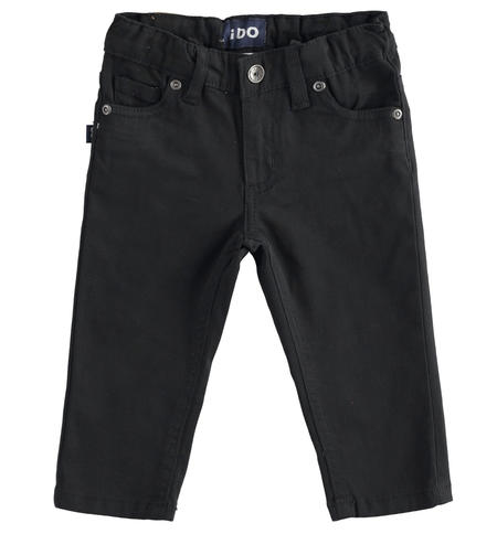 Twill trousers for boys from 9 months to 8 years iDO NERO-0658